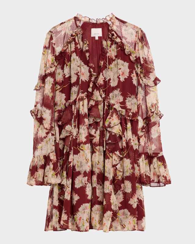 Mae Long-Sleeve Bouquet Albani Mini Dress